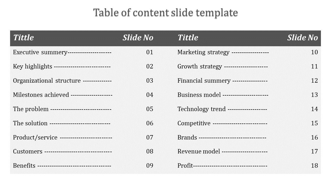 content slide template-Gray